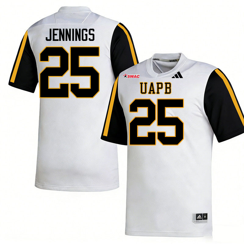Arkansas-Pine Bluff Golden Lions #25 Jaylen Jennings College Football Jerseys,Uniforms-White